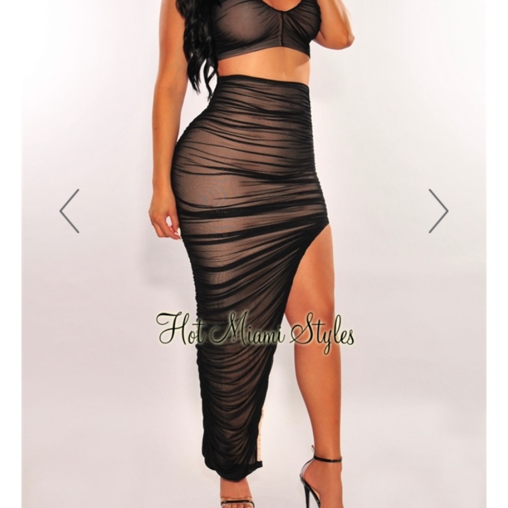 Hot Miami Styles Black Sheer Maxi Dress